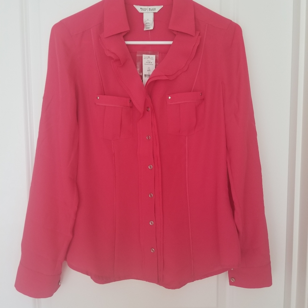 WHBM ruffled blouse brand new size 2